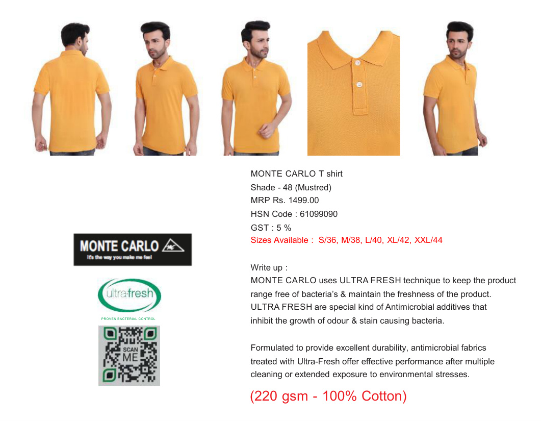 Monte Carlo Cotton T-Shirt Catalogue
